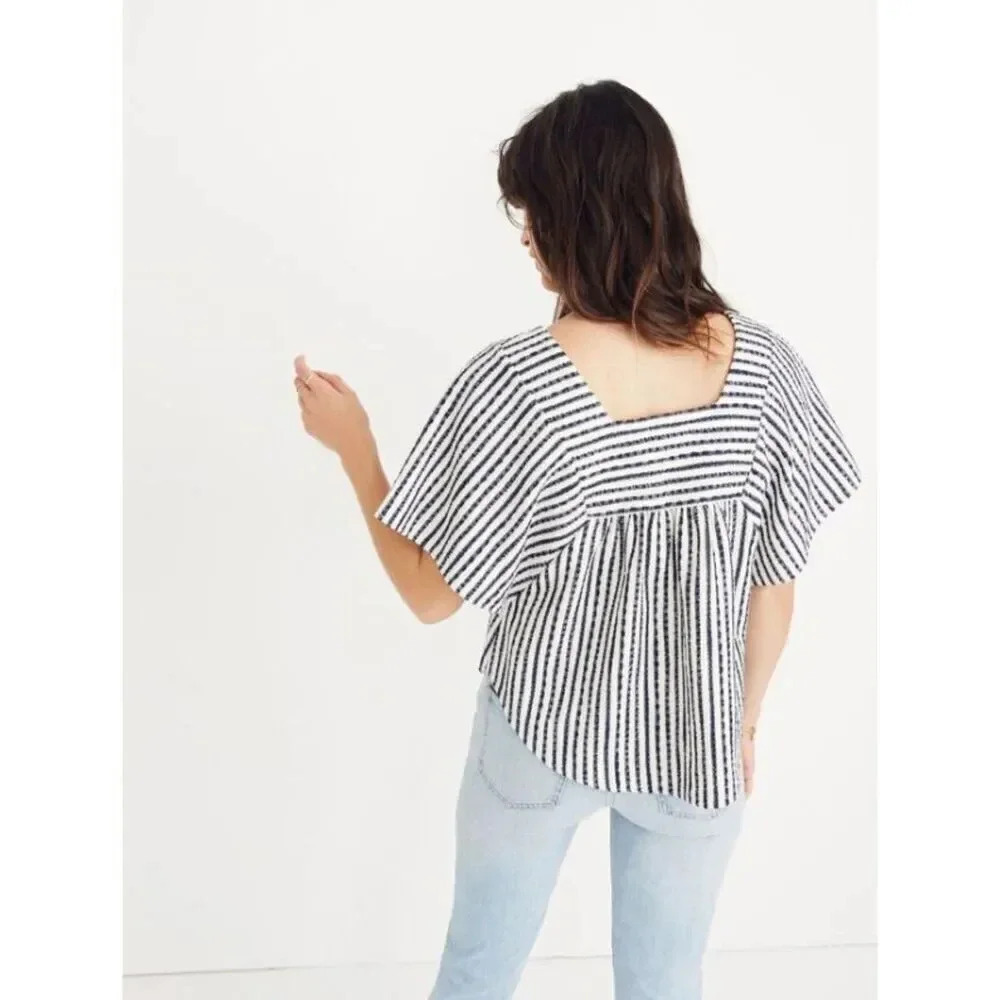 NWOT Madewell Texture & Thread Butterfly Top in Isley Stripe - Picture 4 of 9